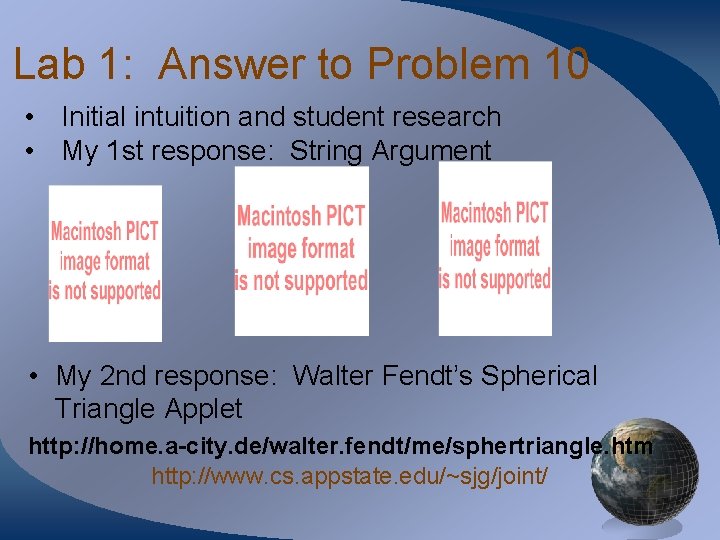 Lab 1: Answer to Problem 10 • Initial intuition and student research • My Lab 1: Answer to Problem 10 • Initial intuition and student research • My
