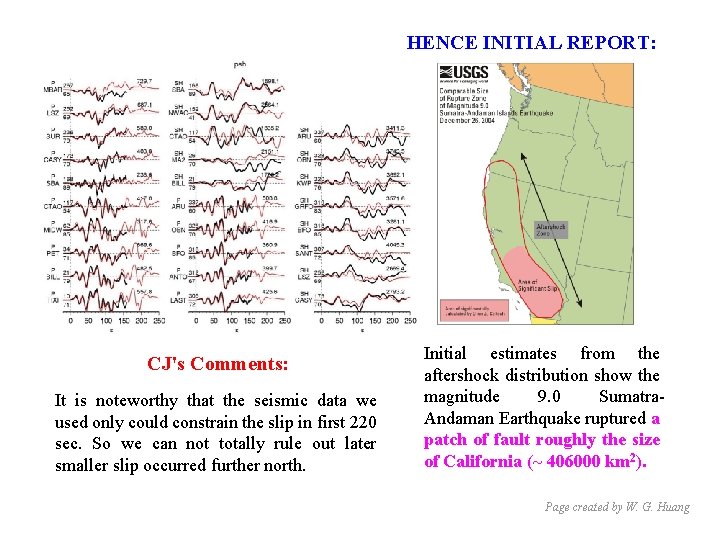 HENCE INITIAL REPORT: CJ's Comments: It is noteworthy that the seismic data we used