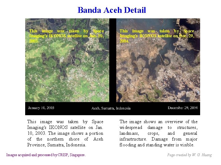 Banda Aceh Detail This image was taken by Space Imaging's IKONOS satellite on Jan.