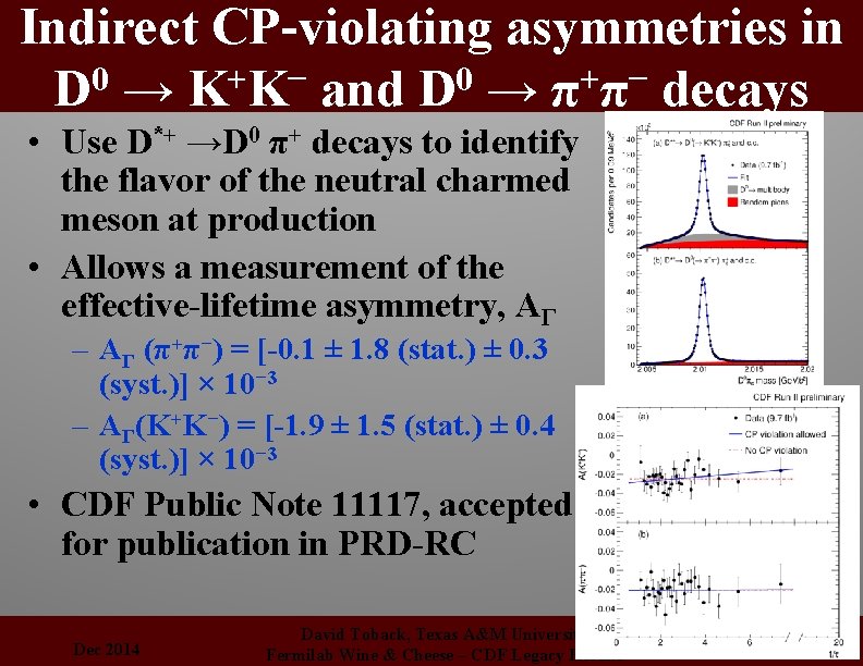Indirect CP-violating asymmetries in 0 + − D → K K and D →