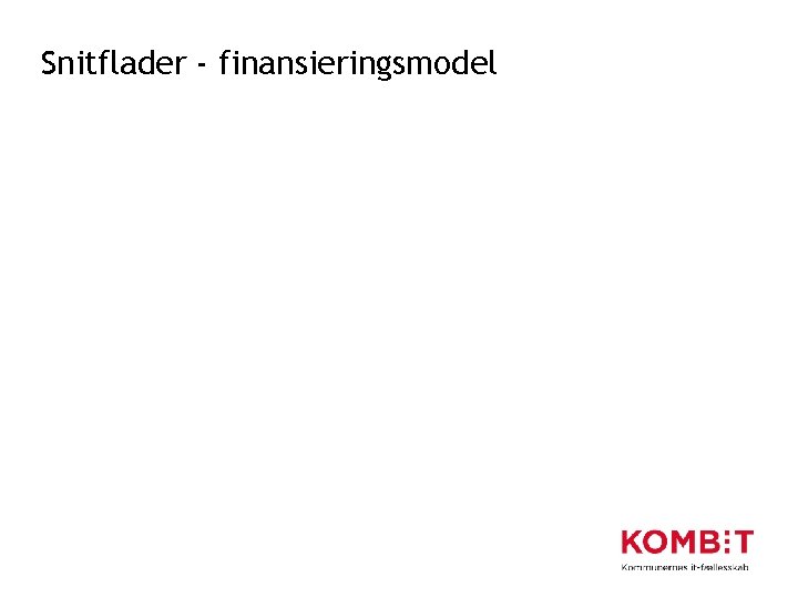 Snitflader - finansieringsmodel 