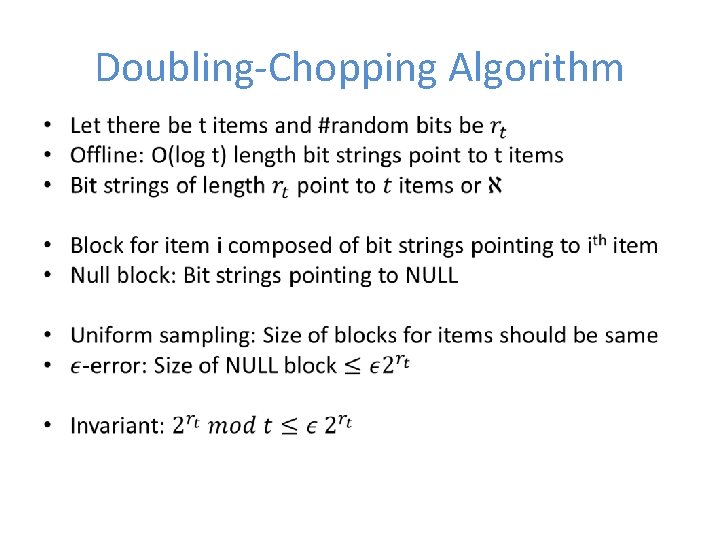 Doubling-Chopping Algorithm • 