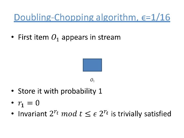 Doubling-Chopping algorithm, ϵ=1/16 • 