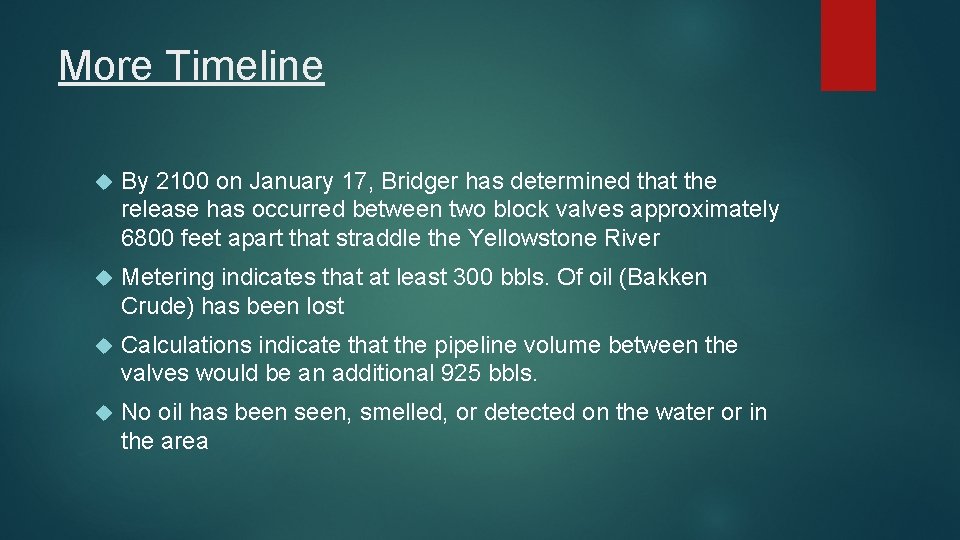 More Timeline By 2100 on January 17, Bridger has determined that the release has