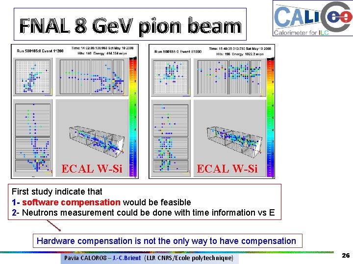 FNAL 8 Ge. V pion beam ECAL W-Si First study indicate that 1 - FNAL 8 Ge. V pion beam ECAL W-Si First study indicate that 1 -