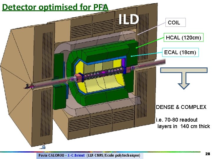 Detector optimised for PFA ILD COIL HCAL (120 cm) ECAL (18 cm) DENSE & Detector optimised for PFA ILD COIL HCAL (120 cm) ECAL (18 cm) DENSE &