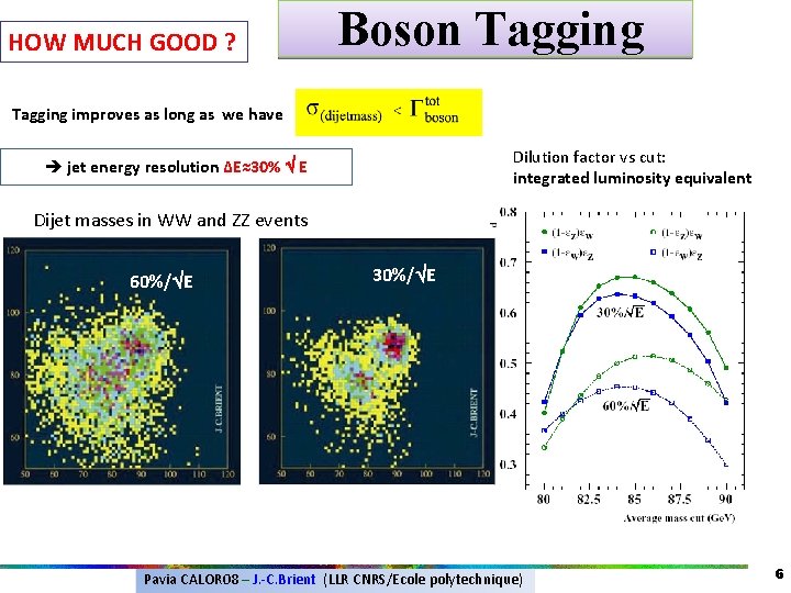 HOW MUCH GOOD ? Boson Tagging improves as long as we have Dilution factor HOW MUCH GOOD ? Boson Tagging improves as long as we have Dilution factor