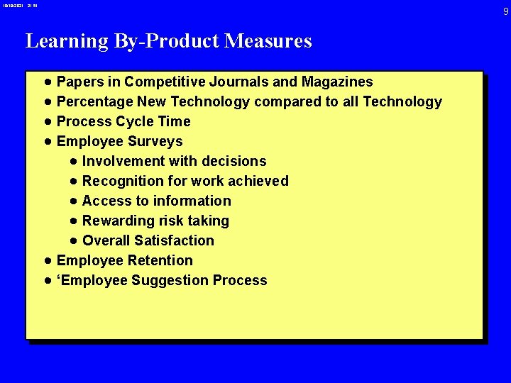 10/19/2021 21: 51 9 Learning By-Product Measures · Papers in Competitive Journals and Magazines