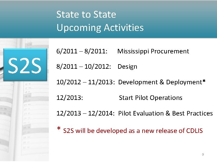 State to State Upcoming Activities S 2 S 6/2011 – 8/2011: Mississippi Procurement 8/2011