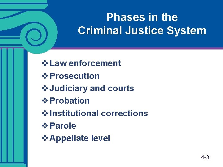 Phases in the Criminal Justice System v Law enforcement v Prosecution v Judiciary and Phases in the Criminal Justice System v Law enforcement v Prosecution v Judiciary and