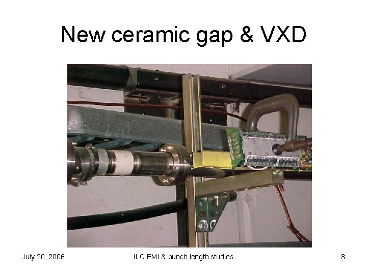 New ceramic gap & VXD July 20, 2006 ILC EMI & bunch length studies