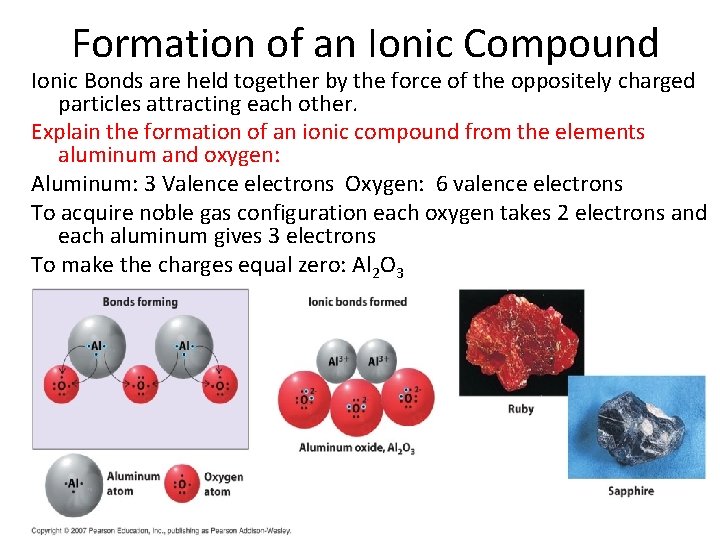 Formation of an Ionic Compound Ionic Bonds are held together by the force of