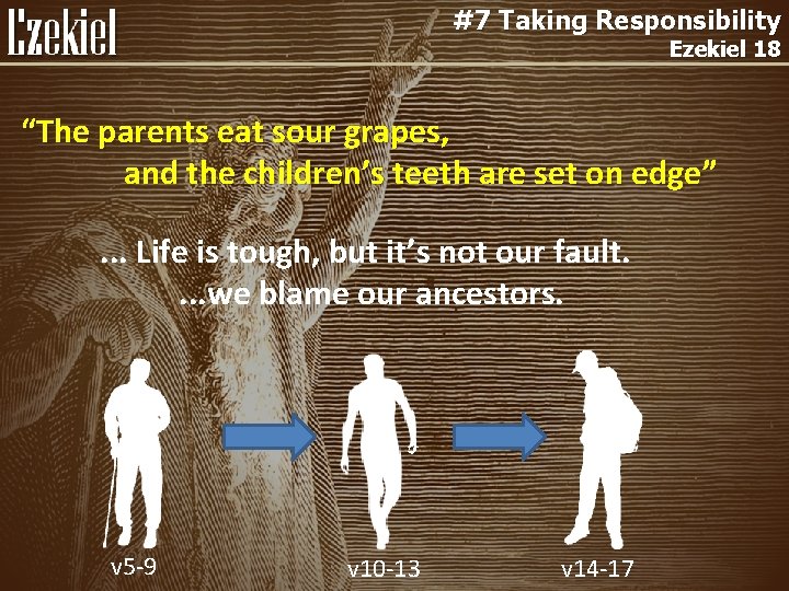 #7 Taking Responsibility Ezekiel 18 “The parents eat sour grapes, and the children’s teeth