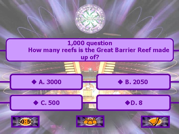 1, 000 question How many reefs is the Great Barrier Reef made up of?