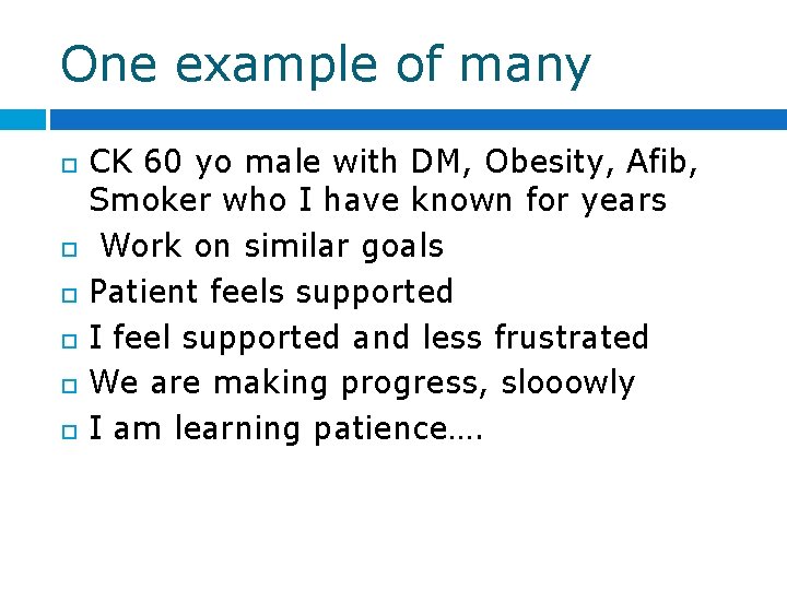 One example of many CK 60 yo male with DM, Obesity, Afib, Smoker who One example of many CK 60 yo male with DM, Obesity, Afib, Smoker who
