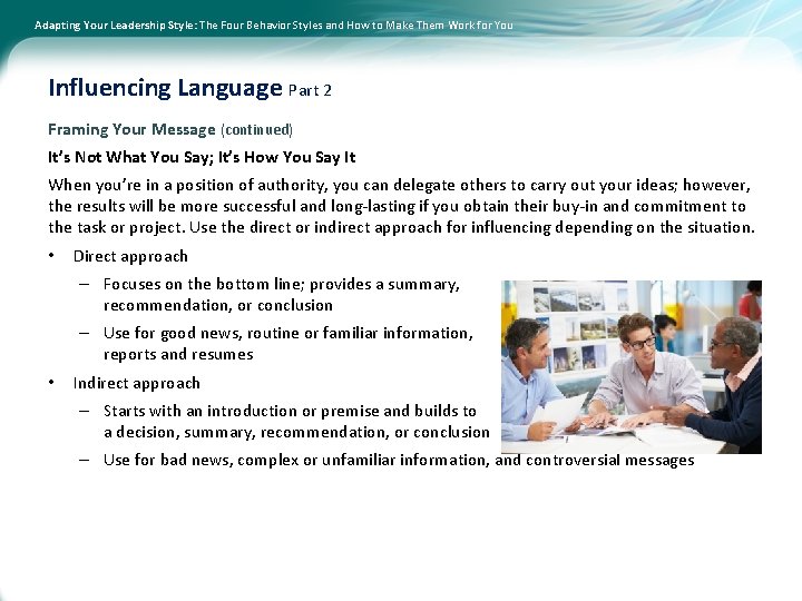 Adapting Your Leadership Style: The Four Behavior Styles and How to Make Them Work