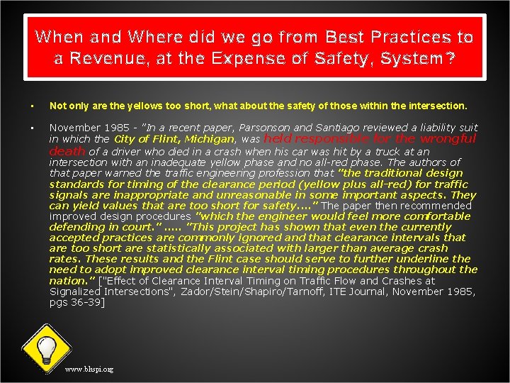 When and Where did we go from Best Practices to a Revenue, at the