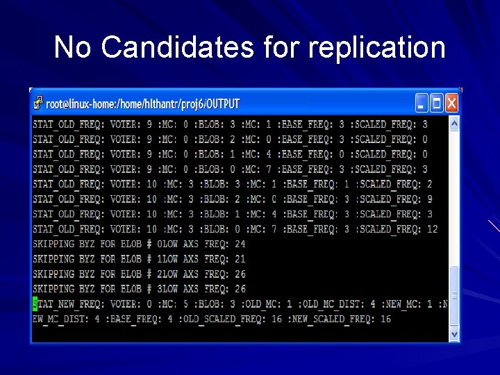 No Candidates for replication 