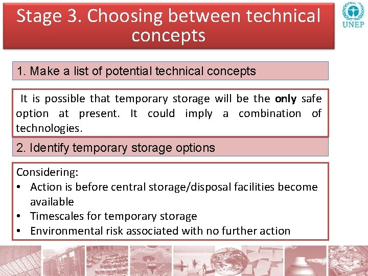 Stage 3. Choosing between technical concepts 1. Make a list of potential technical concepts