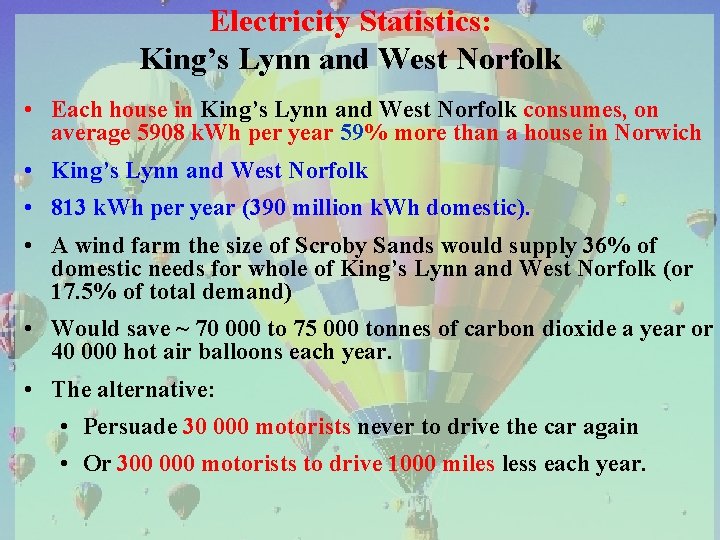 Electricity Statistics: King’s Lynn and West Norfolk • Each house in King’s Lynn and