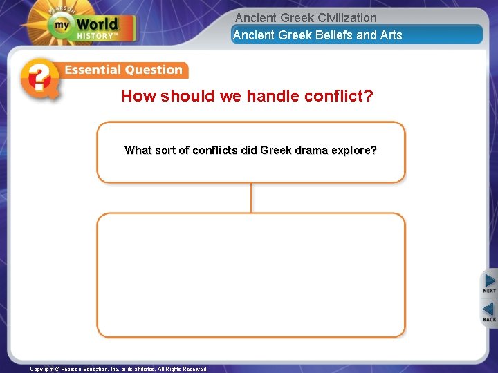 Ancient Greek Civilization Ancient Greek Beliefs and Arts How should we handle conflict? What