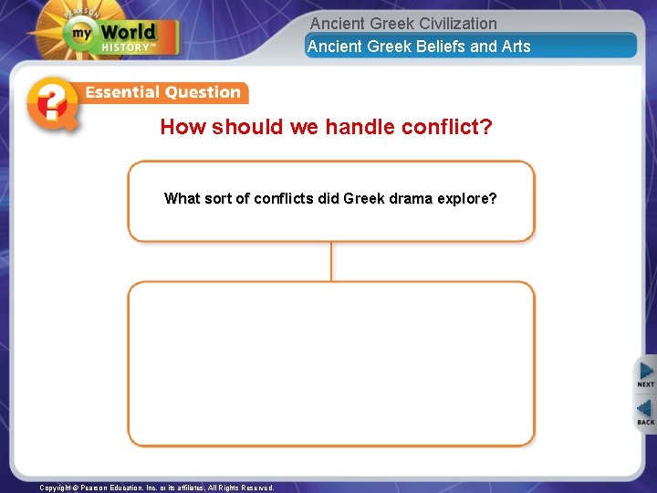 Ancient Greek Civilization Ancient Greek Beliefs and Arts How should we handle conflict? What