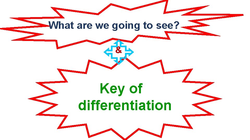 What are we going to see? & Key of differentiation 