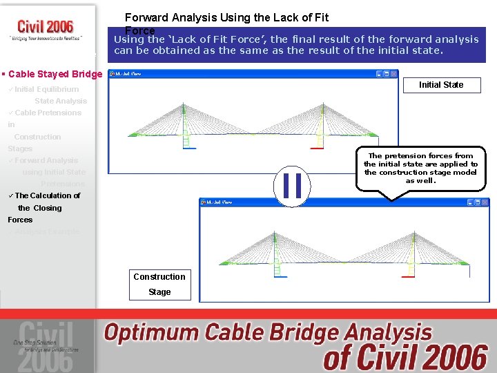 Forward Analysis Using the Lack of Fit Force § Suspension Bridge Using the ‘Lack