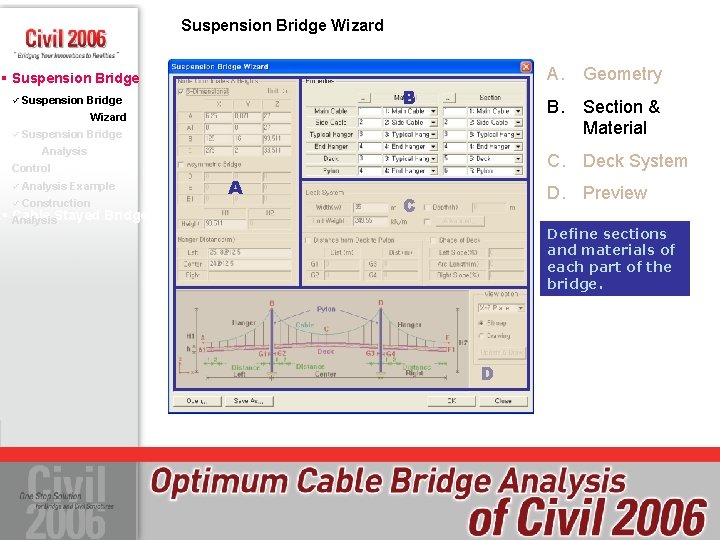 Suspension Bridge Wizard § Suspension Bridge B ü Suspension Bridge Wizard ü Suspension Bridge