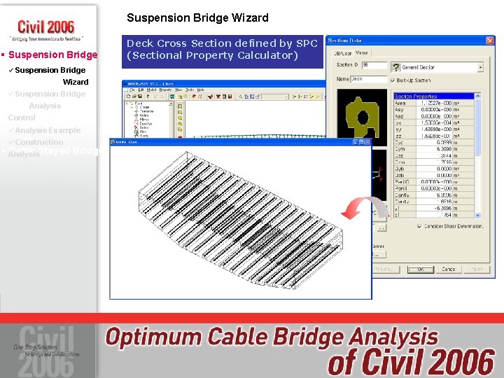 Suspension Bridge Wizard § Suspension Bridge Deck Cross Section defined by SPC (Sectional Property