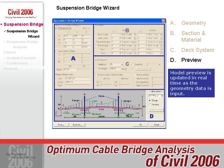 Suspension Bridge Wizard § Suspension Bridge B ü Suspension Bridge Wizard ü Suspension Bridge