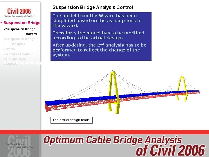 Suspension Bridge Analysis Control § Suspension Bridge ü Suspension Bridge Wizard ü Suspension Bridge