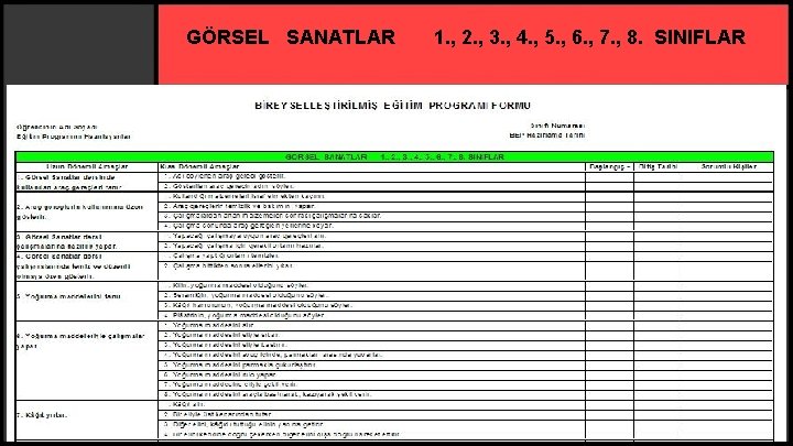 GÖRSEL SANATLAR 1. , 2. , 3. , 4. , 5. , 6. ,