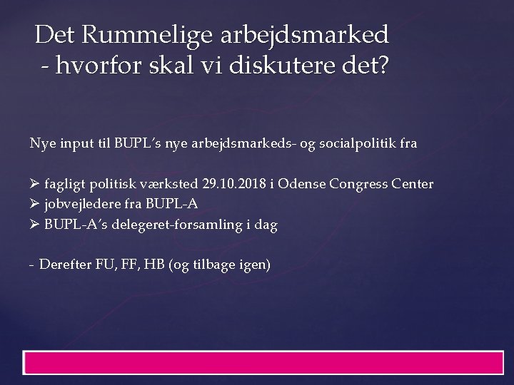 Det Rummelige arbejdsmarked - hvorfor skal vi diskutere det? Nye input til BUPL’s nye