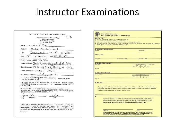 Instructor Examinations 