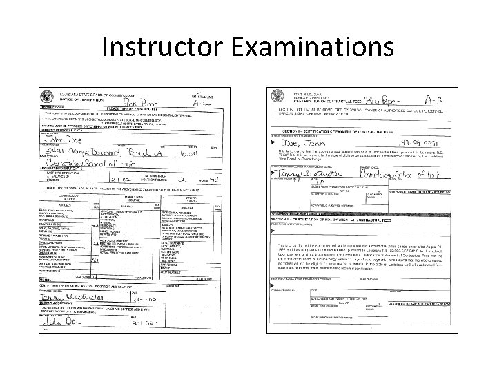 Instructor Examinations 