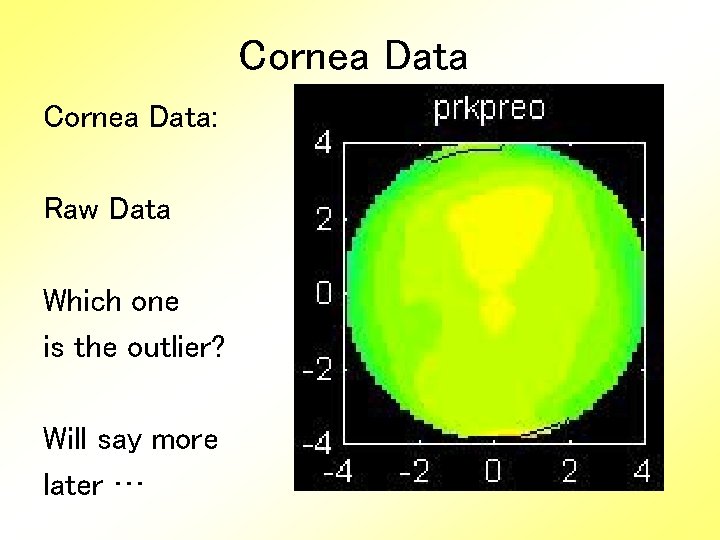 Cornea Data: Raw Data Which one is the outlier? Will say more later …