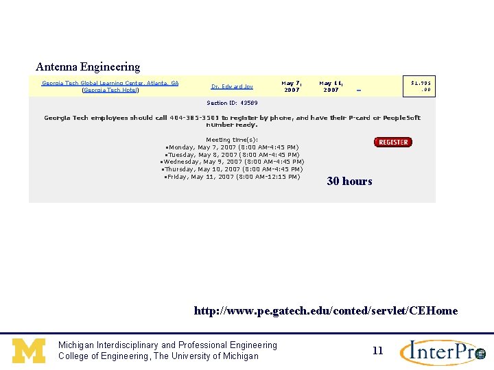 Antenna Engineering Location/ (Accommodations) Program Administrator Georgia Tech Global Learning Center, Atlanta, GA (Georgia