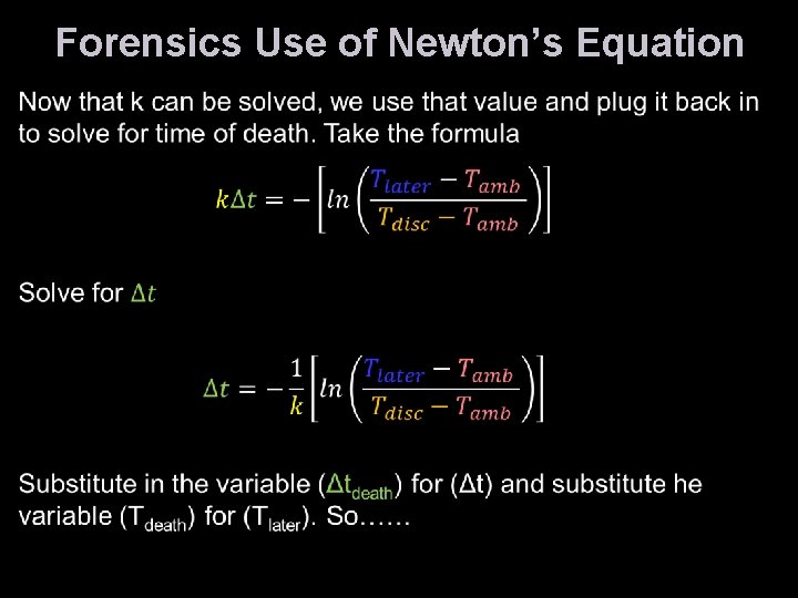 Forensics Use of Newton’s Equation 