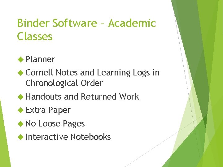Binder Software – Academic Classes Planner Cornell Notes and Learning Logs in Chronological Order