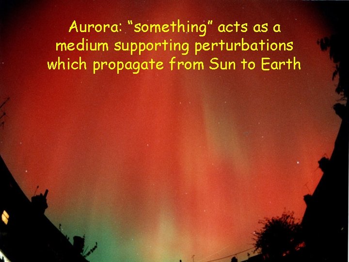 Aurora: “something” acts as a medium supporting perturbations which propagate from Sun to Earth