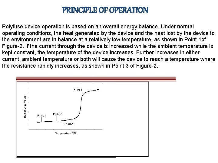 PRINCIPLE OF OPERATION Polyfuse device operation is based on an overall energy balance. Under