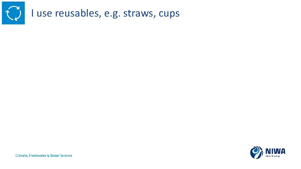 I use reusables, e. g. straws, cups 