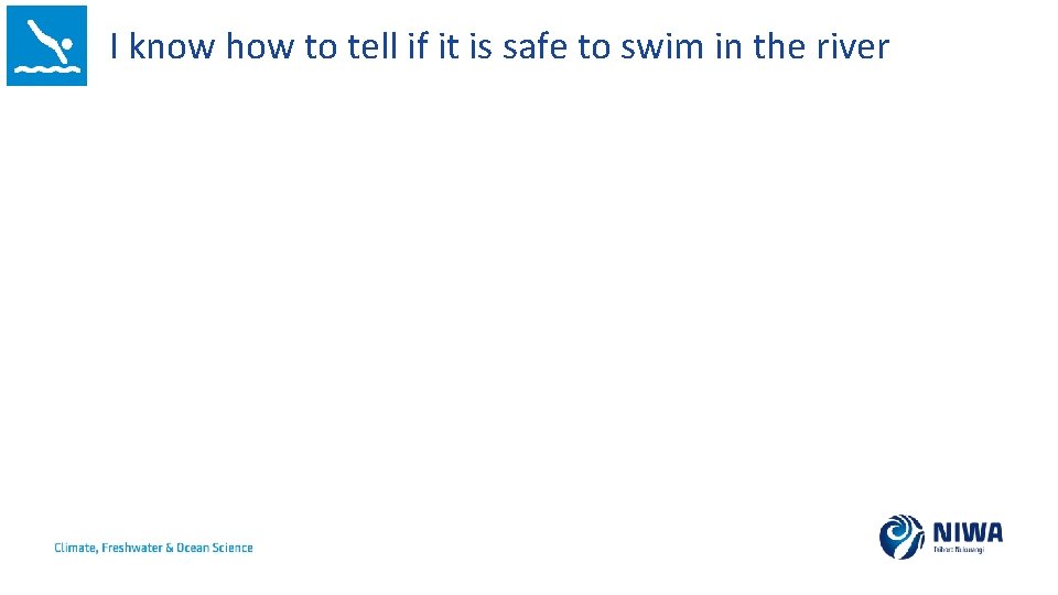 I know how to tell if it is safe to swim in the river