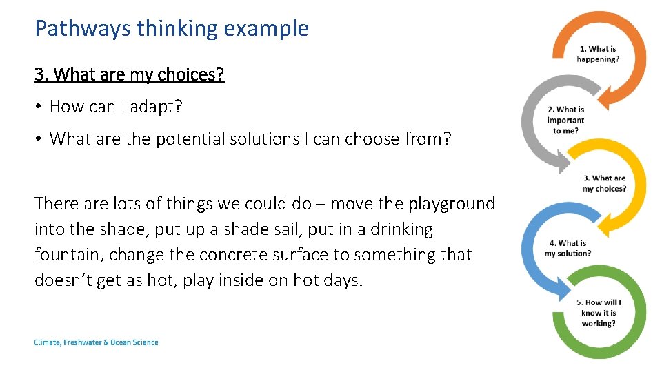 Pathways thinking example 3. What are my choices? • How can I adapt? •