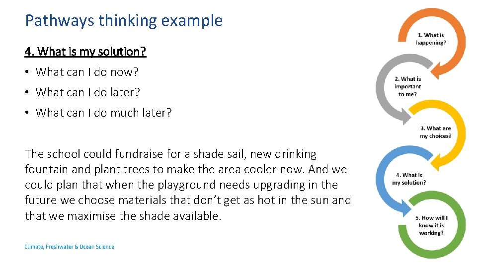 Pathways thinking example 4. What is my solution? • What can I do now?