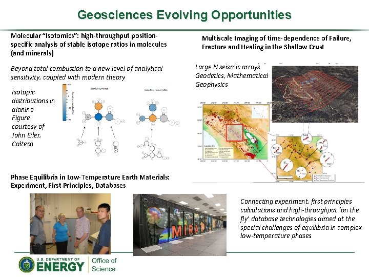 Geosciences Evolving Opportunities Molecular “Isotomics”: high-throughput positionspecific analysis of stable isotope ratios in molecules