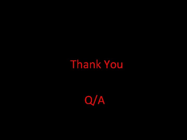 Thank You Q/A 