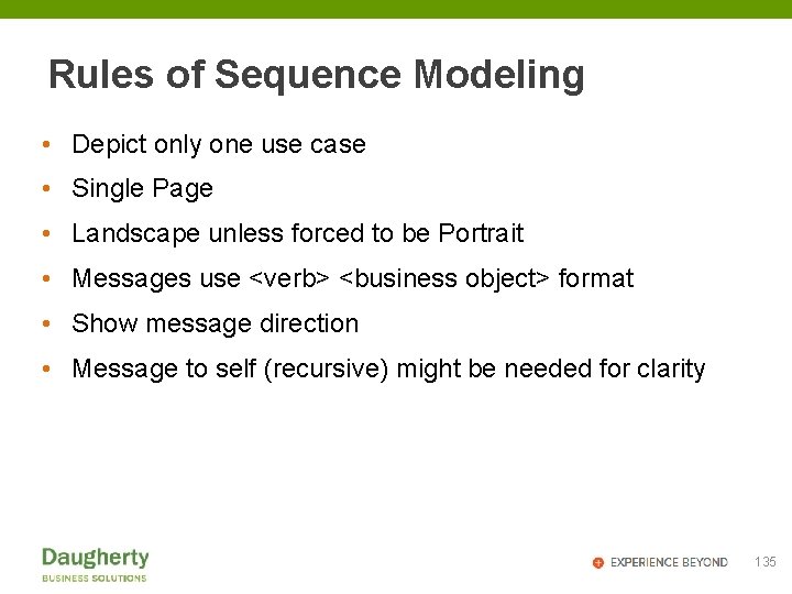 Rules of Sequence Modeling • Depict only one use case • Single Page •