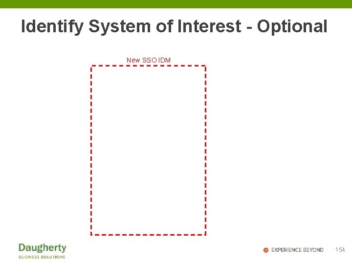 Identify System of Interest - Optional New SSO IDM 154 